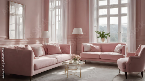 A light Pink living room © Trinine