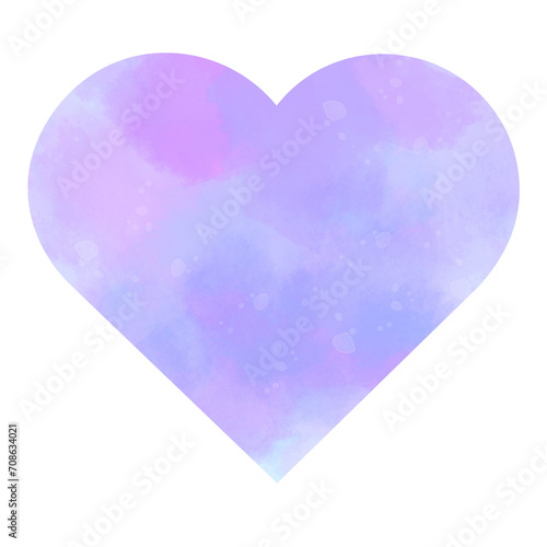 purple heart pastel Watercolor style valentine day
