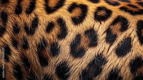 Close Up of Leopard Skin, Detailed Texture of a Majestic Big Cats Coat