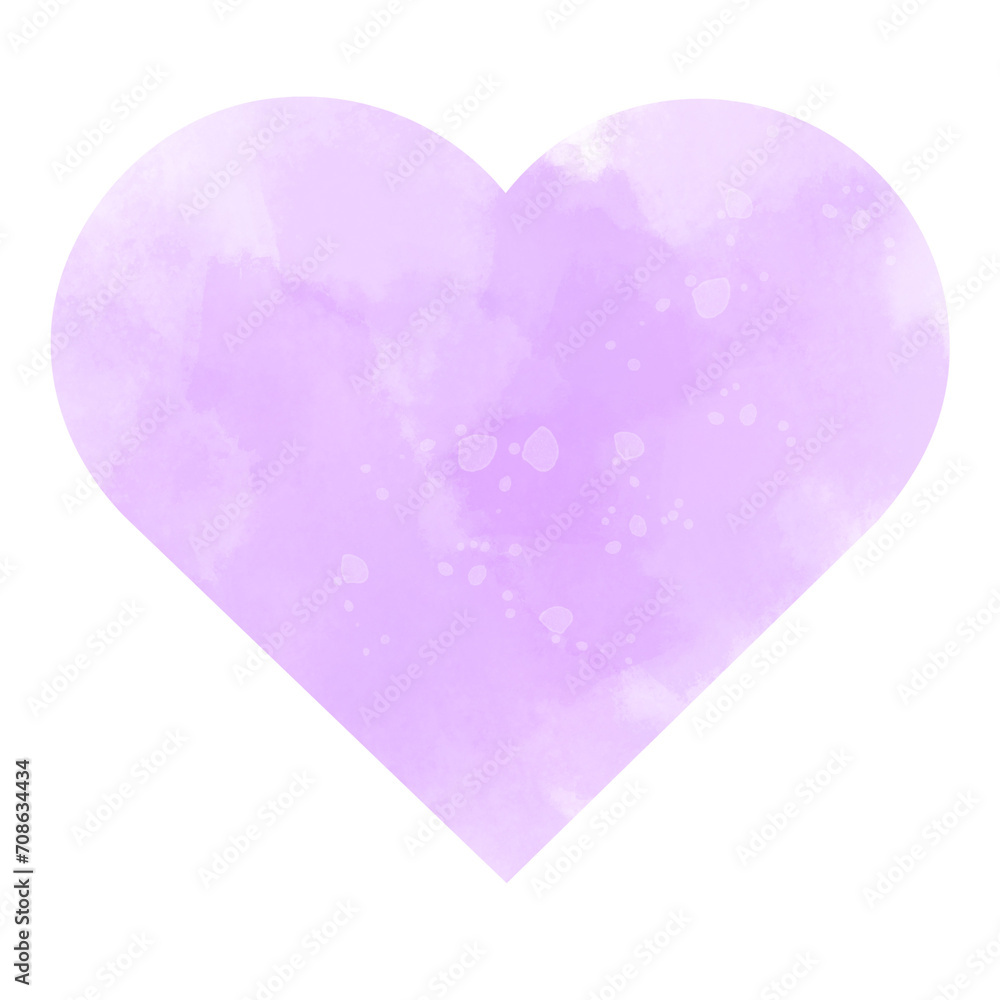 purple heart pastel Watercolor style valentine day
