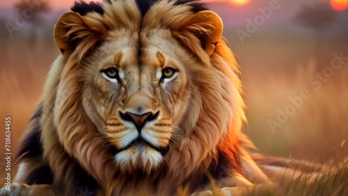 Wallpaper Mural Lion on the Savanah Torontodigital.ca