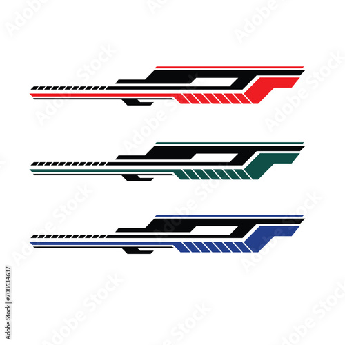 car wrapping decal vector. modern decals for cars