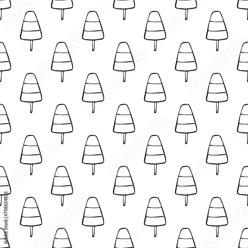 Seamless pattern with ice cream doodle for decorative print  wrapping paper  greeting cards  wallpaper and fabric