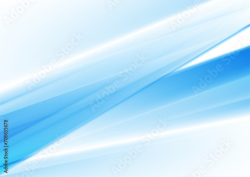 Blue white smooth glossy stripes abstract modern tech background. Concept vector design