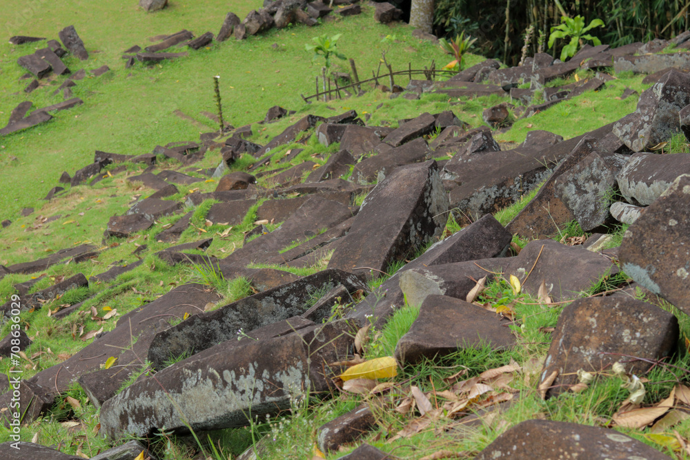 Pyramidal Rocks the formation of pyramidal rock structures at the Gunung Padang ...