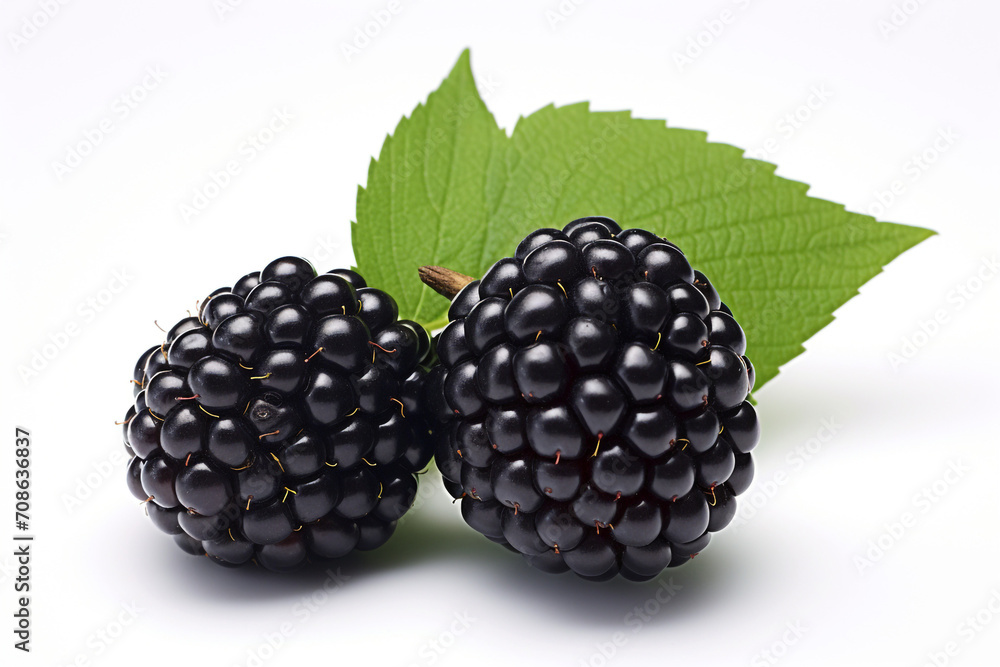 Blackberry isolated on white background created with Generative Ai Blackberry isolated on white background created with Generative Ai
