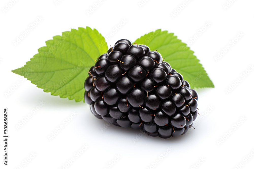Blackberry isolated on white background created with Generative Ai Blackberry isolated on white background created with Generative Ai
