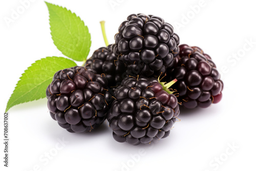 Blackberry isolated on white background created with Generative Ai