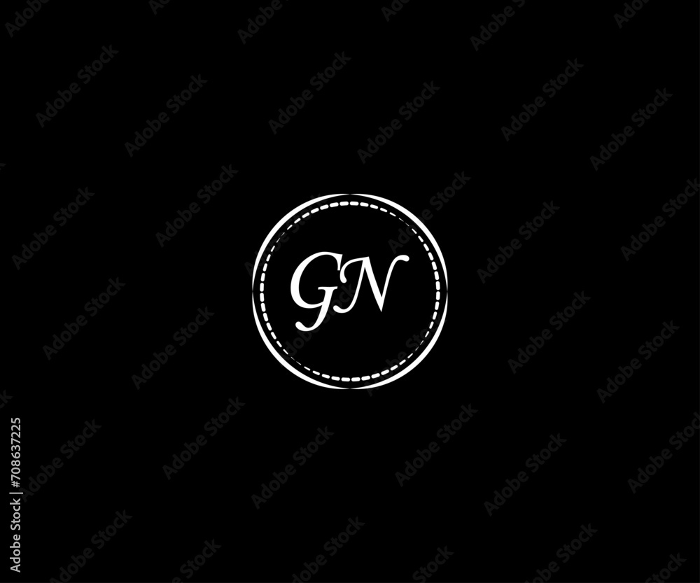 Abstract GN letter logo. black background.
Abstract GN letter logo. black background.