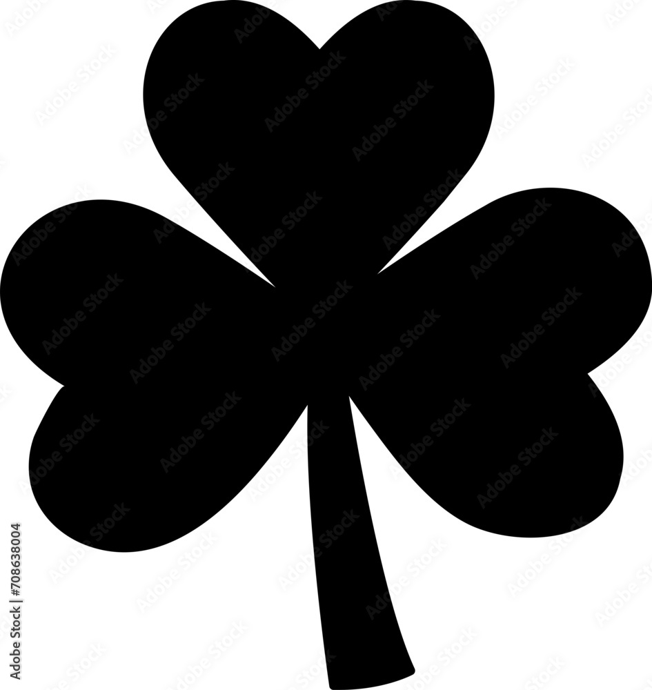 shamrock silhouette.Clover flat silhouette. shamrock silhouette.Clover flat silhouette.