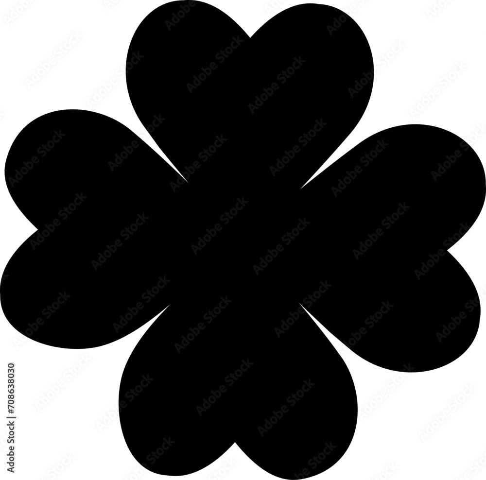 shamrock silhouette.Clover flat silhouette. shamrock silhouette.Clover flat silhouette.