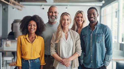 Group of People Standing Together for a Photograph. Generative AI.