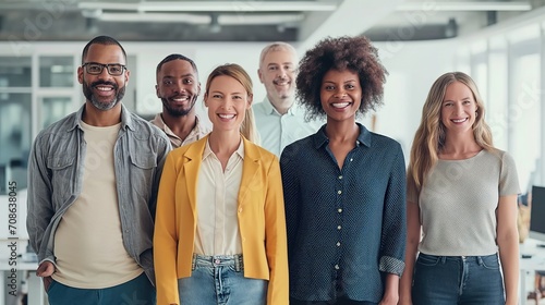 Group of People Standing Together for a Photo in the Park. Generative AI.
