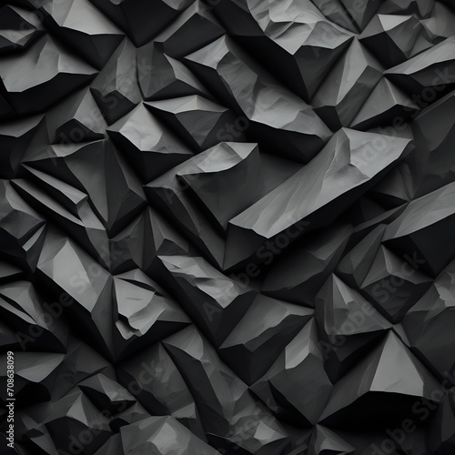 Black crumpled paper texture in low light background - genrated by ai