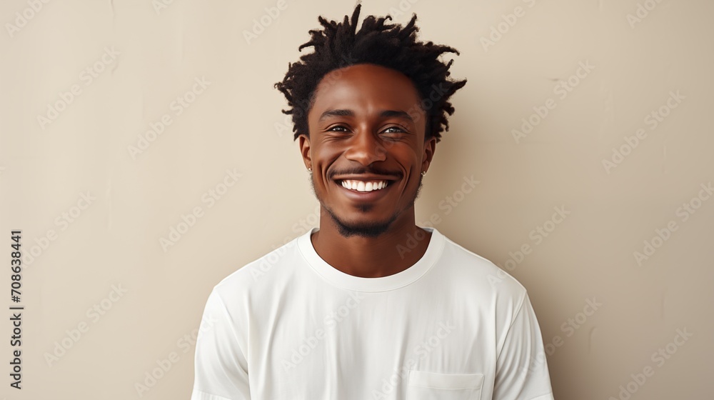 Smiling Man With Dreadlocks Looking at Camera. Generative AI. Smiling Man With Dreadlocks Looking at Camera. Generative AI.