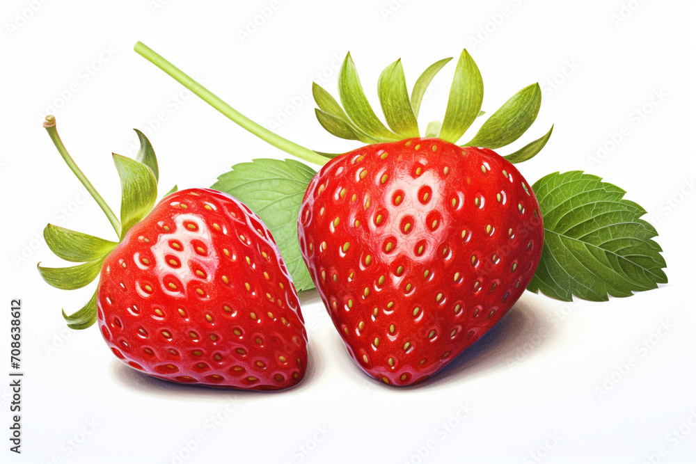 Strawberry isolated on white background created with Generative Ai Strawberry isolated on white background created with Generative Ai