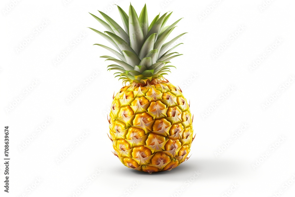 Pineapple isolated on white background created with Generative Ai Pineapple isolated on white background created with Generative Ai