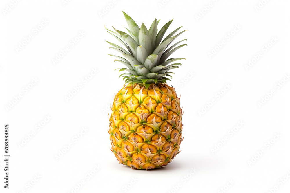 Pineapple isolated on white background created with Generative Ai Pineapple isolated on white background created with Generative Ai