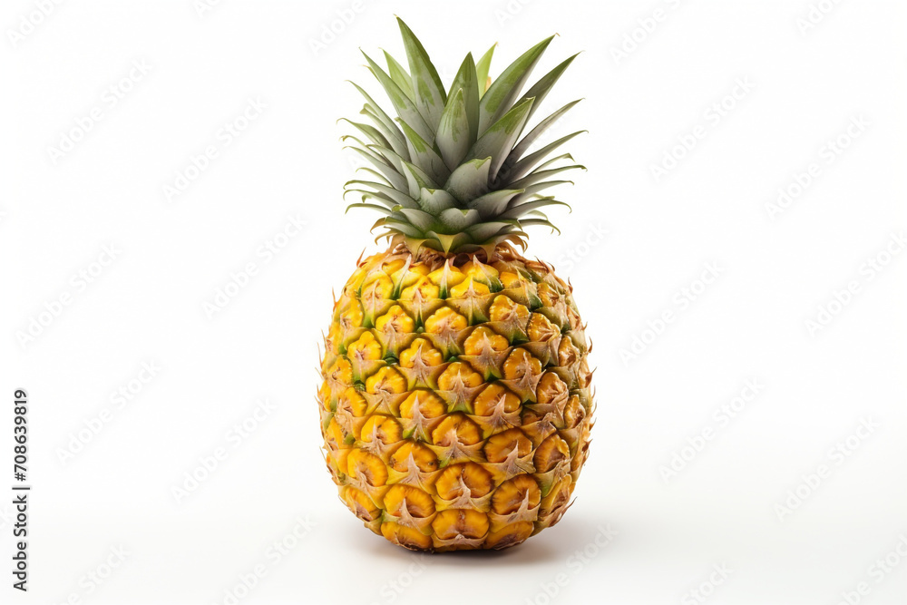 Pineapple isolated on white background created with Generative Ai Pineapple isolated on white background created with Generative Ai
