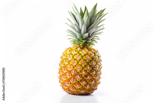 Pineapple isolated on white background created with Generative Ai