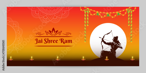 Vector illustration of Happy Rama Navami social media feed template