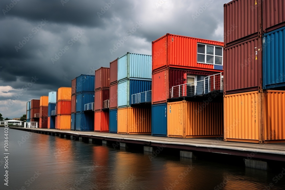 Fototapeta premium Shipping containers on the dock.
