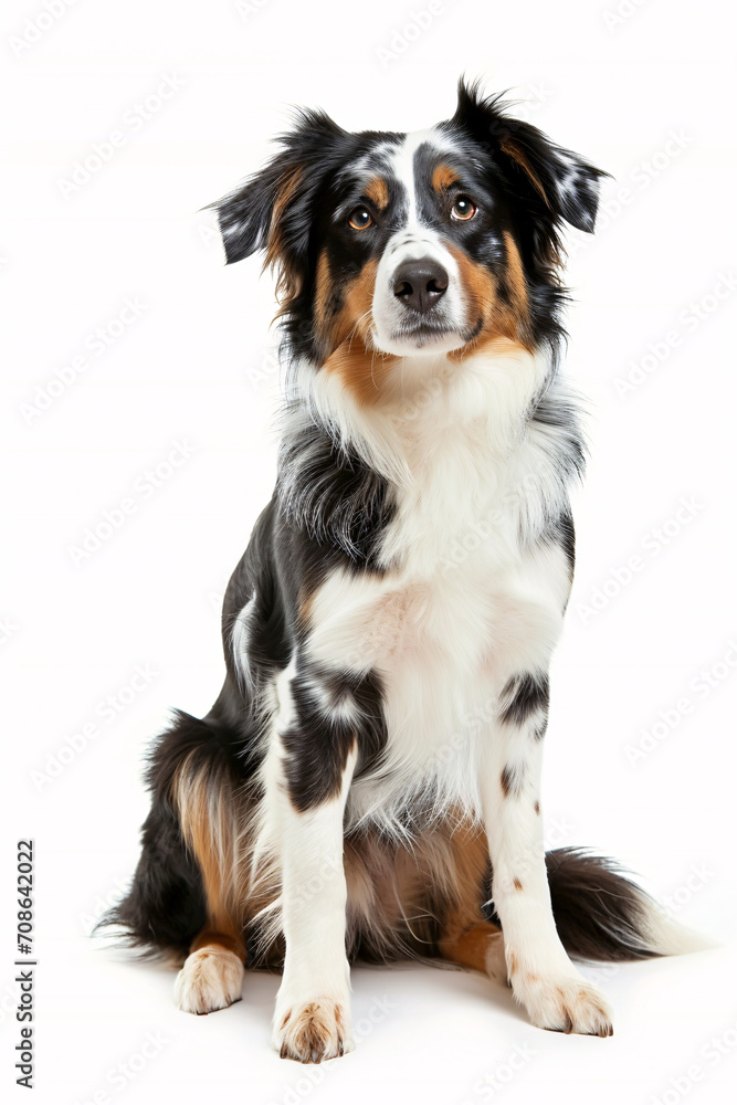 Australian Shepherd dog isolated on white background Australian Shepherd dog isolated on white background