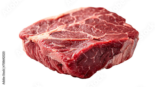 Raw beef steak, high-quality cut on a transparent PNG background. Ideal for culinary designs or menu visuals. photo