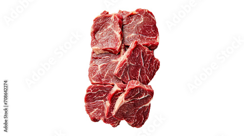 High-resolution, isolated raw steak cuts on transparent background, perfect for menus and food designs. (PNG)