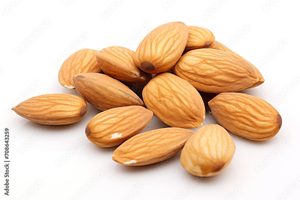 Almond isolated on white background created with Generative Ai Almond isolated on white background created with Generative Ai