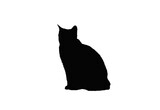 Cat silhouette. PNG silhouette of cat on white background. black cat isolated on white background.
