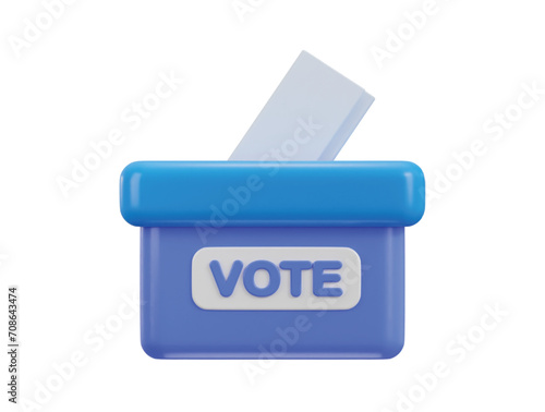 ballot box voting concept 3d vector icon