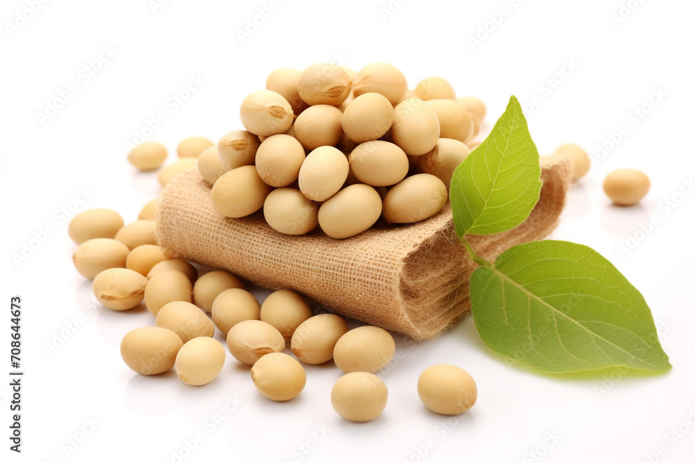 Soybean isolated on white background created with Generative Ai Soybean isolated on white background created with Generative Ai