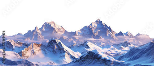 Picturesque landscape with majestic mountain peaks, cut out photo
