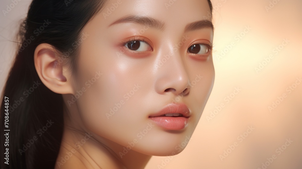 portrait of beautiful young Asian woman with clean skin, Facial care, Cosmetology, beauty and spa,. portrait of beautiful young Asian woman with clean skin, Facial care, Cosmetology, beauty and spa,.