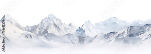 Picturesque landscape with majestic mountain peaks, cut out