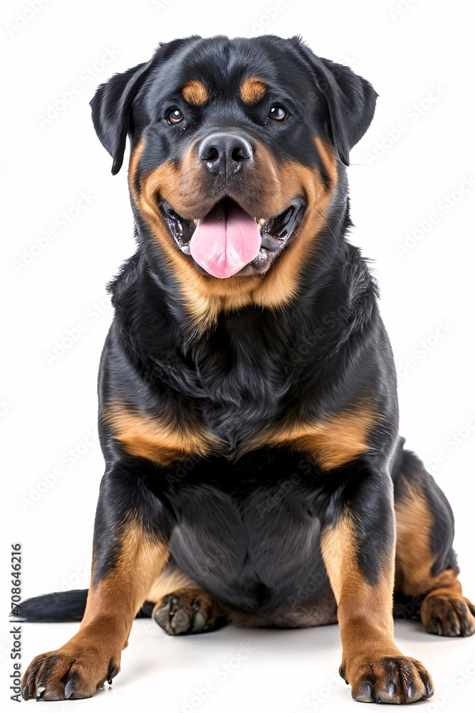 Fototapeta premium Rottweiler dog isolated on white background
