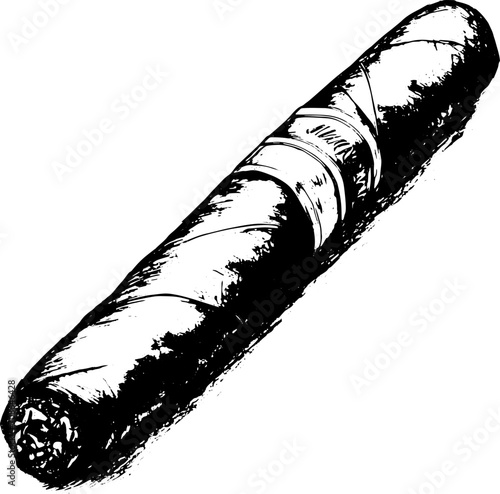 Cigar in sketch style.