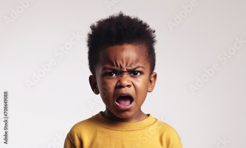 angry little black boy, small child, children's emotions, portrait of children, angry child