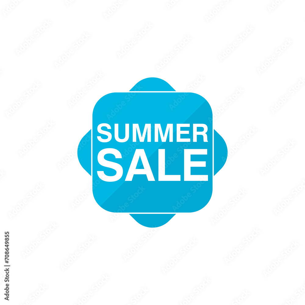 Summer sale blue square button icon isolated on transparent background Summer sale blue square button icon isolated on transparent background
