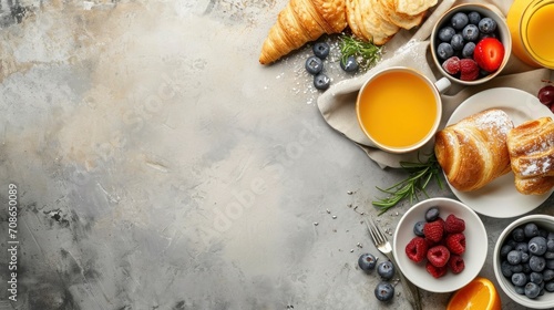 Breakfast advertisment background with copy space