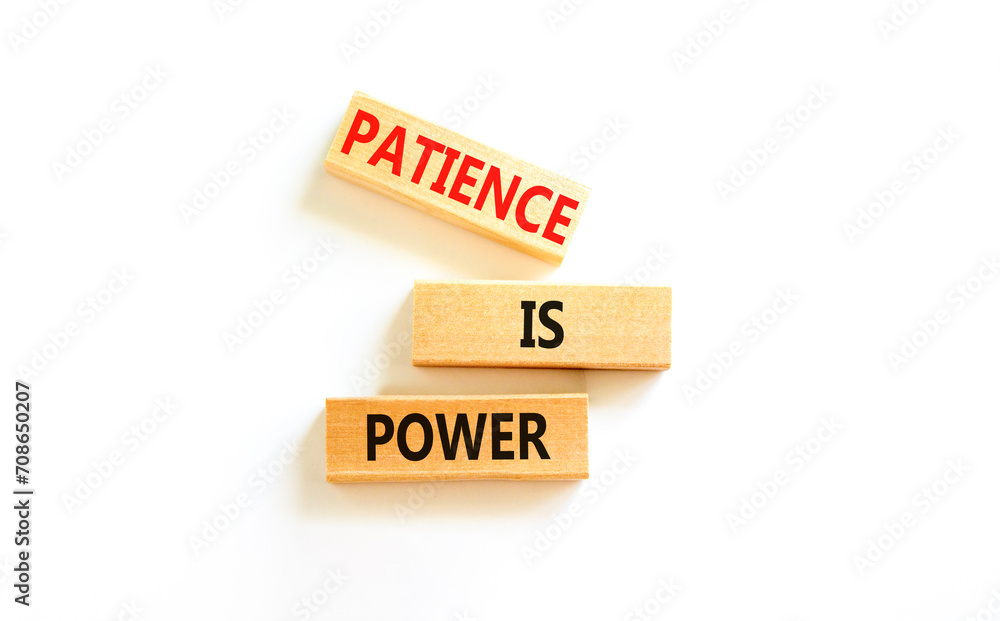 Patience is power symbol. Concept words Patience is power on beautiful wooden blocks. Beautiful white table white background. Business and patience is power concept. Copy space. Patience is power symbol. Concept words Patience is power on beautiful wooden blocks. Beautiful white table white background. Business and patience is power concept. Copy space.
