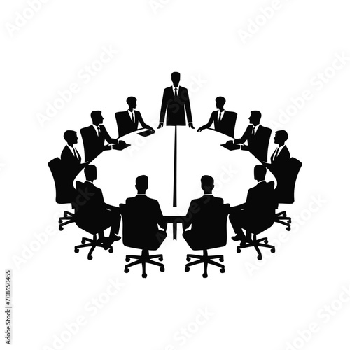 Business Meeting and Teamwork Silhouette