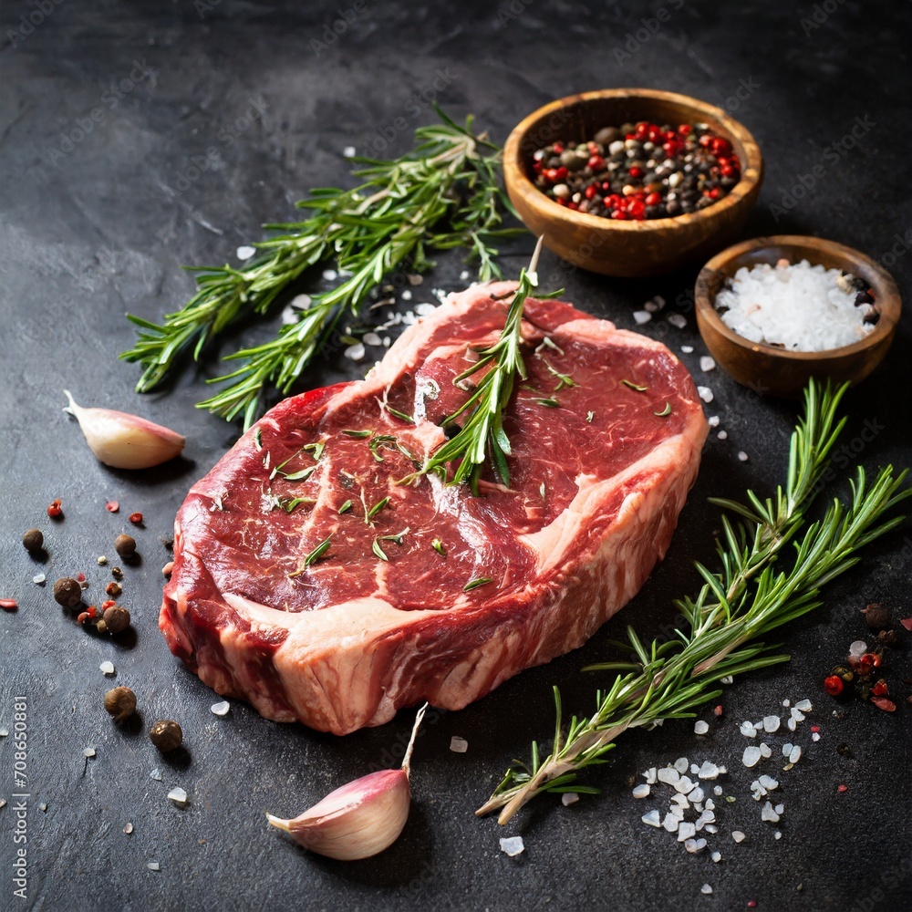 Rosemary Essence Ribeye: Fresh, Juicy Steak with Sea Salt and Pepper