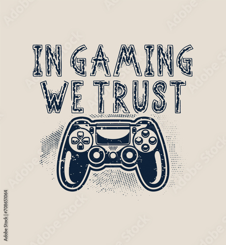 Declare your loyalty to the gaming world with our 'In Gaming We Trust' t-shirt. Its stylish design ensures maximum comfort while making a statement. Wear it with pride and trust your game. (ID: 708651064)