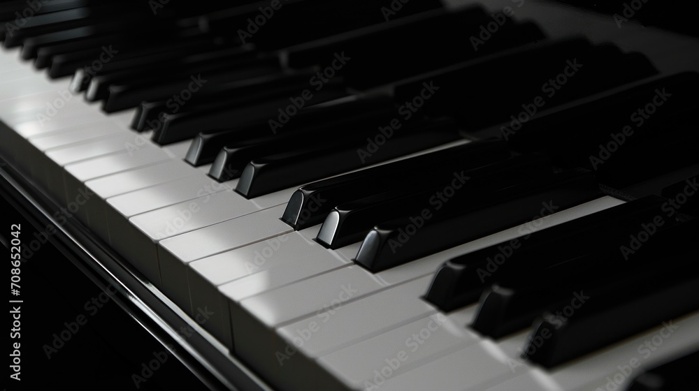 Naklejka premium black piano background with copy space