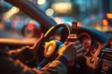Dangerous Driving with Alcohol Bottle in Hand.