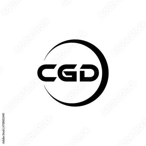 CGD letter logo design with white background in illustrator, cube logo, vector logo, modern alphabet font overlap style. calligraphy designs for logo, Poster, Invitation, etc.