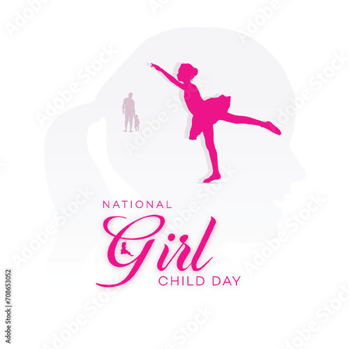 national | girl | child | day | poster | celebration.. concept. banner. template. design, Happy, Children’s | Day | Holiday, concept | Girl, Child | International Day, banner, card, post, with text 
