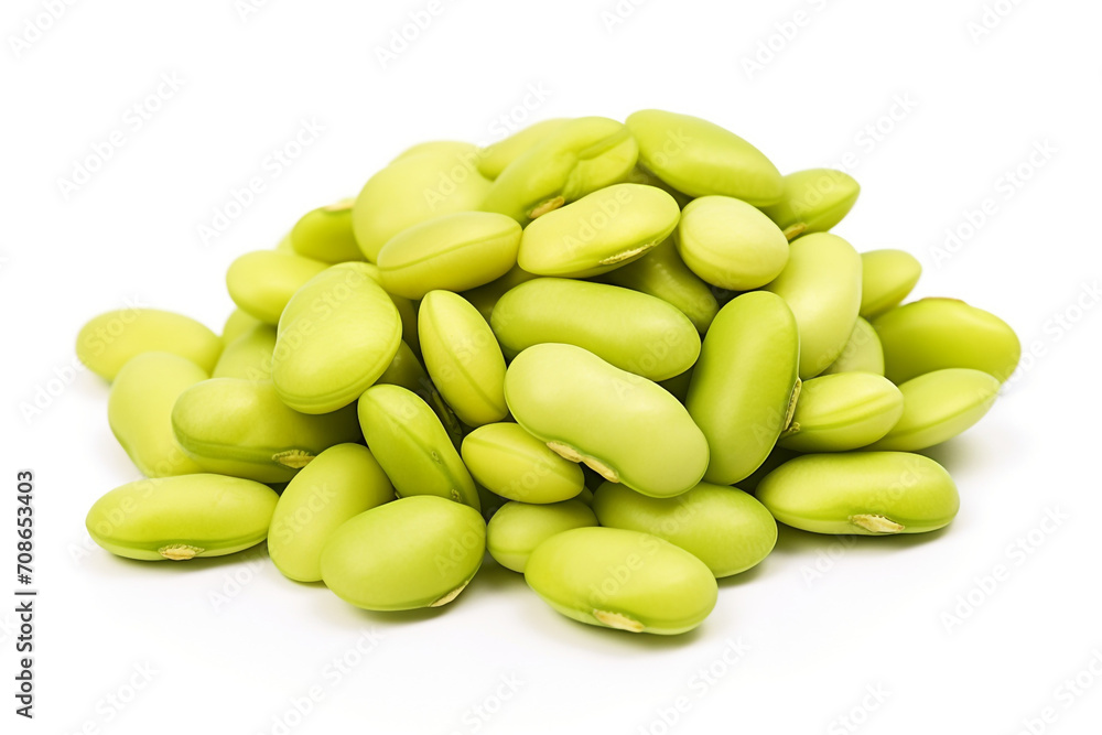 Lima Beans isolated on white background created with Generative Ai Lima Beans isolated on white background created with Generative Ai